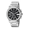 Gucci G- Chrono – Collection Hommes Montre à Quartz pour Femme avec Affichage Chronographe Cadran Noir et Bracelet en Acier Inoxydable Argenté ya101204