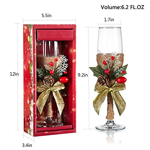 Yesido Christmas Decor Champagne Flute-Creative Christmas Gifts,Couples Gifts,Unique Gifts for Mom,Wedding Gifts