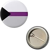 Demisexual Pride Flag Pin 1” Round Circle Shape Metal Button Pin Badge Pinback 1 inch Pin 25 mm 2.5 cm