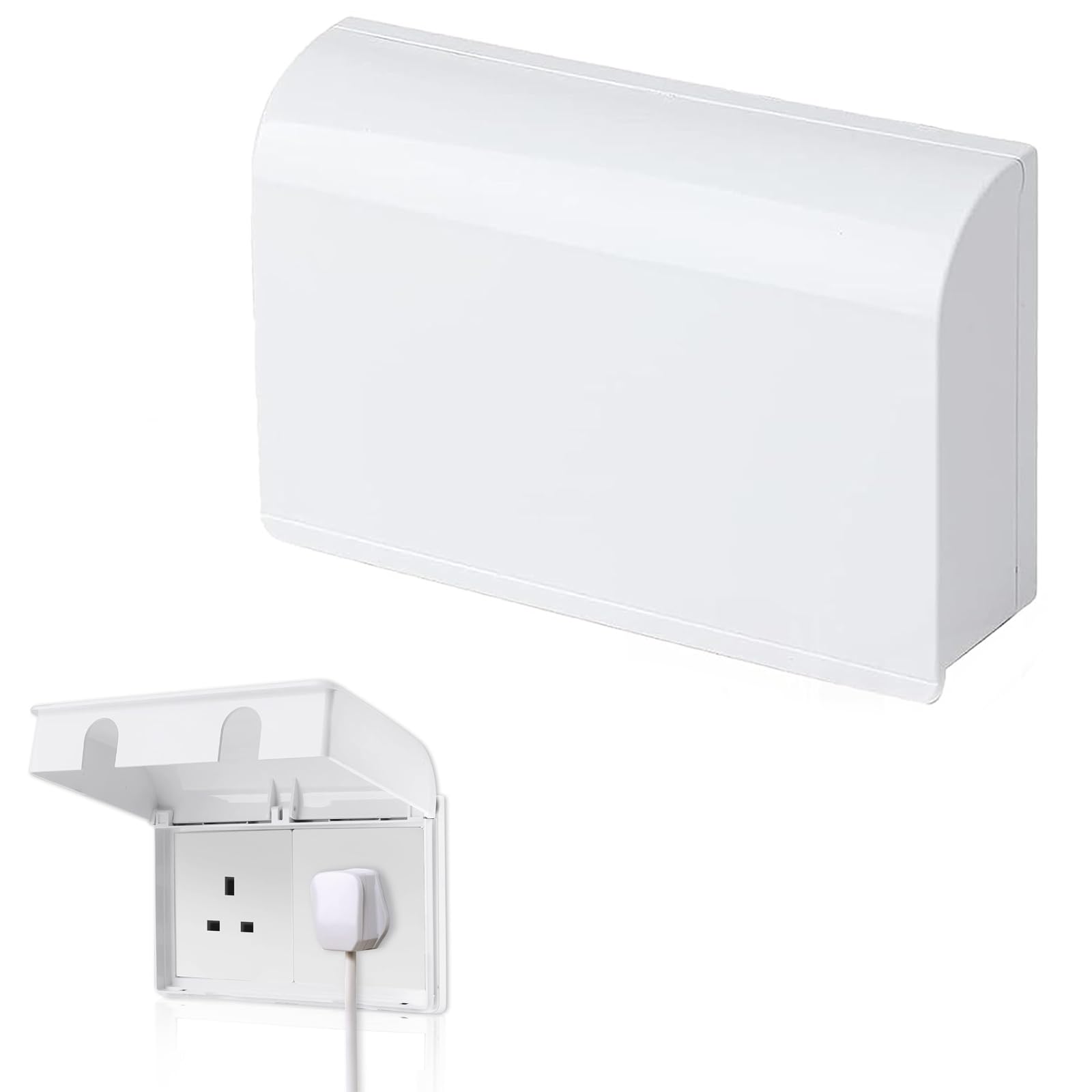 1 PC Socket Covers,Socket Cover Box,Childproof Electrical Outlet Protector,Waterproof Plug & Light Switch Guard, Universal Plug Socket Covers,UK Standard, White