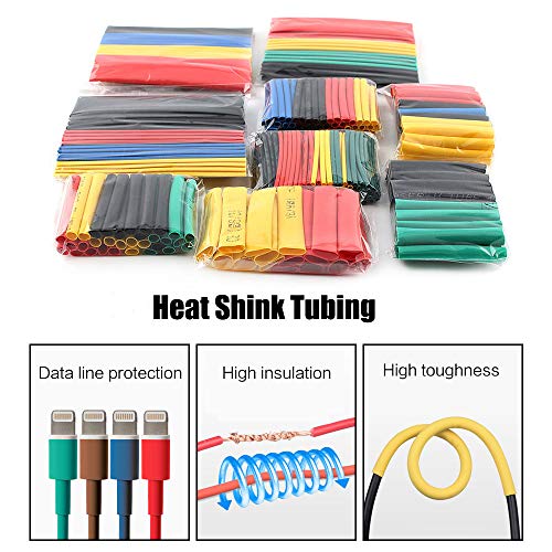 Craftsboys 530pcs 2:1 Heat Shrink Tubing + Min Hot Air Gun, Heat Gun, Electrical Wire Cable Wrap Assortment Electric Insulation Heat Shrink Tube Kit - Thumbnail 5