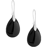Sacina Black Crystal Teardrop Earrings, Gothic Emo Grunge Earrings, Goth Jewelry, Christmas Jewelry Gift for Women
