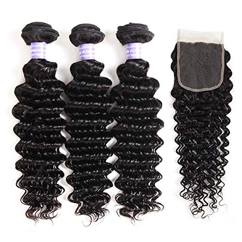 AMZTMY-Brazilian-Virgin-Deep-Wave-3-Bundles-with-Closure-Free-Part-8A-100-Unprocessed-Human-Hair-Bundles-with-44-Lace-Closure-Natural-Black-10-12-1410-Closure