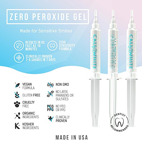 Cali White Natural Teeth Whitening Gel Refills, Zero Peroxide