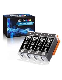 E-Z Ink (TM) - Cartucho de tinta compatible para Canon PGI-270XL PGI 270 XL para usar con PIXMA MG6821 TS6020 MG6820 MG5720 MG5721 MG5722 TS5020 TS8020 TS9020 MG7720 (negro grande, 4 unidades)