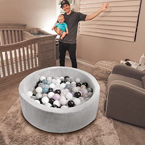 HARBOLLE Round Kiddie Ball Pit Handmade Soft Velvet Memory Foam Ball