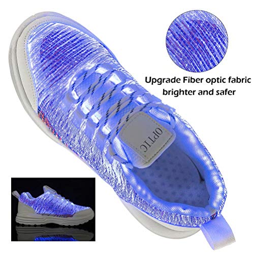 Fiber Optic LED Shoes Light Up Sneakers for Women Men with USB Charging