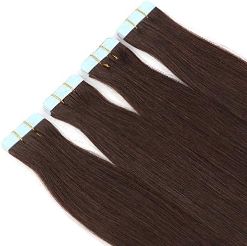 OCEANE HAIR 50g Tape In Human Hair Extensions Brazilian Human Hair Tape Extensions Skin Weft Hair Extensions Human Tape Hair Extensions (16", 2#)