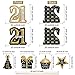 Blulu Birthday Party Decoration Set Golden Birthday Party Centerpiece Sticks Glitter Table Toppers Party Supplies, 24 Pieces (21th Birthday)