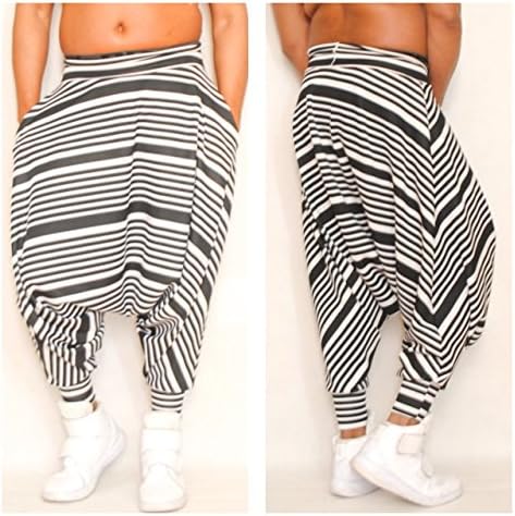 Striped Stand-Out Dropped Crotch Y3 Inspired Harem Pant.