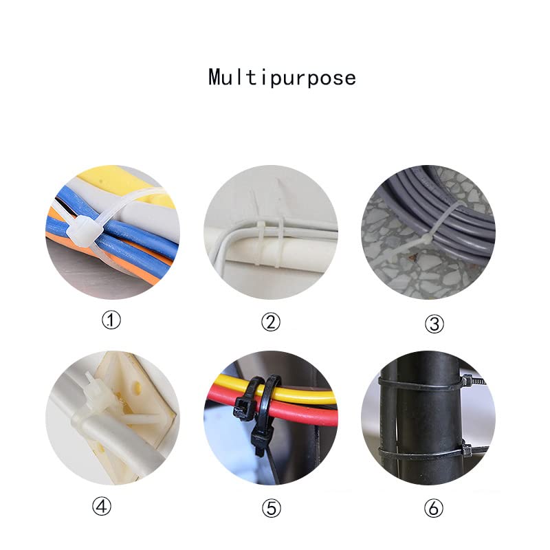 JHXTZ Zip Ties, 100pcs White Zip Ties 8 Inch Heavy Duty, Plastic Ties Small Zipties Cable Tie Wraps, Multi-Purpose Cable Management Ties, Self-Locking Ziptie for Office and Home
