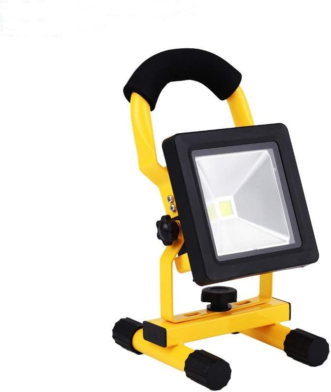 VerRich LED Work Lights Flood Lights 10w Outdoor Camping Lights Rechargeable Waterproof,Stand Working Lights for Workshop, Construction Site IP65 6500k Cold White (10W)