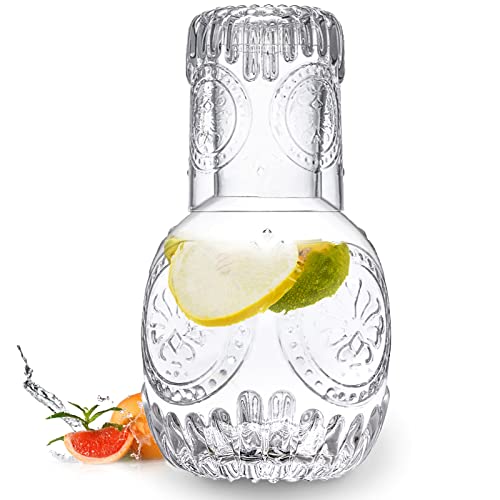 Bedside Water Carafe and Glass Set Water Carafe with Glass Cup for