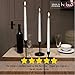 White Long Household Taper Candles 6.5 Long Burning Hours – Smokeless 8-inch Tall Burning Candles for Wedding, Holiday, Ceremonies and Home Decoration - Pack of 12 Dinner Dripless Candles Higlow