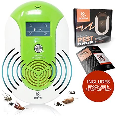 Soonig Ultrasonic Pest Control Repellent - Portable - Mosquito, Rats, Squirrels, Fleas, Roaches, Rodents & Insects - Large Area Coverage-No Smell-Indoors & Outdoors-Adults, Pregnancy, Kids & Pets Safe