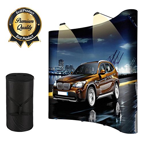 Koval Inc. 10'x8' Black Curved Trade Show Display Stands Booth W Case (10'x8', Black)