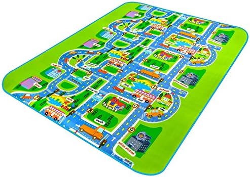 EFLM Kids' Rug With Roads Kids Rug play mat City Street Map Children Learning Carpet Play Carpet Kids Rugs Boy Girl Nursery Bedroom Playroom Classrooms Play Mat Children's Area Rug (78"x63"x0.2")
