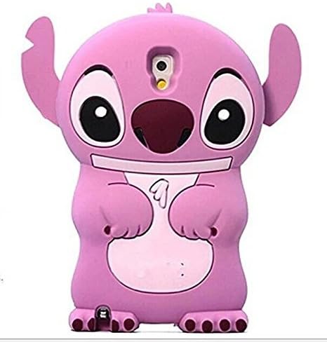 S4 Case,Galaxy S4 Case,Galaxy S4 Silicone Case,Bat King 3D Cartoon Pink Alien Dog with pink Ears Silicon Gel Rubber Case Cover Skin for Samsung Galaxy S4 i9500
