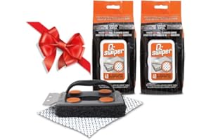PROUD GRILL COMPANY Q-Swiper BBQ Grill Cleaner Set – Bristle-Free Grill Brush with Scraper & 80 Moist Grill Wipes | Wire-Free - Safe for Outdoor Grill Grates | Cleans Grease & Grime | Grill Accessories for Weber Gas BBQ