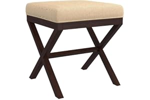 Hillsdale 50964 Morgan Vanity Stool, Espresso with Stone Fabric