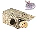 Tfwadmx Rabbit Grass House - Natural Hand Woven Seagrass Play Hay Bed, Hideaway Hut Toy for Bunny Hamster Guinea Pig Chinchilla Ferret
