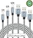 Anbso 3Pack 3FT 6FT 10FT Nylon Braided Charging Cable Data & Sync Charging Cord 8-Pin Lightning to USB Cable Charger for iPhone 7/ 7 Plus/6/6s/6 plus/6s plus, iPhone 5/5s/5c,iPad, iPod(gray)