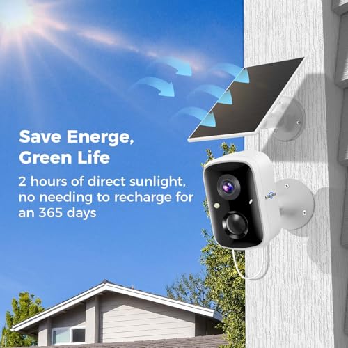 Hiseeu Solar Security Cameras Wireless Outdoor, Battery Powered 3K 4MP Indoor WiFi Smart Cameras for Home Security Outside, Motion Detection, Waterproof, Color Night Vision, 2-Way Audio