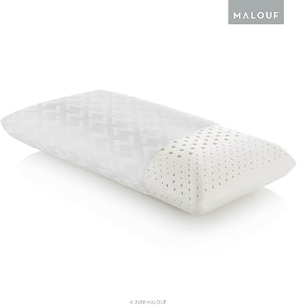 Malouf Z Zoned Memory Foam Pillow With Velour Removable Cover Low