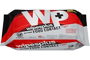 WIPESPLUS No-Rinse Food Contact Wipes, Multi-Surface Wipe, Unscented for Home and Business, 960 Count, (12 Packs of 80)