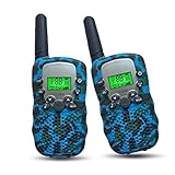 Kids Camping Gear Joyfun Walkie Talkies for Kids Long Range Two Way T-388 Toys for Boys 5-10 Year Old Teen Boys Christmas Birthday Gifts Blue - 1 Pair