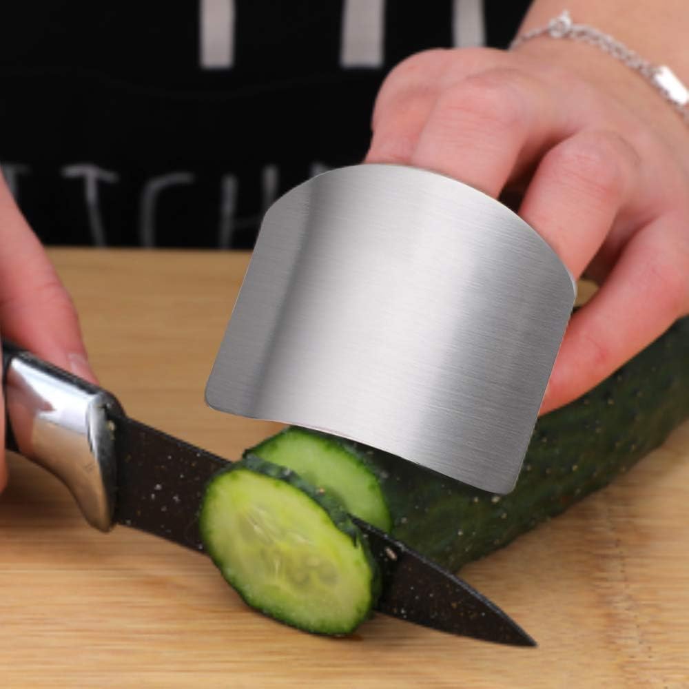Promifun Stainless Steel Finger Guard, Kitchen Finger Protector, 4 Pcs of Knife Guard, For Dicing and Slicing in Kitchens: Kitchen & Dining