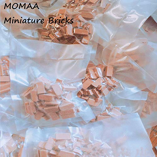 MOMAA 1/16 Miniature Brick -Scale Wall Bricks Mini Bricks Model Sand Table Micro Landscape Accessories DIY Dollhouse Bricks Diorama Fairy Garden (red+Grey) (red)
