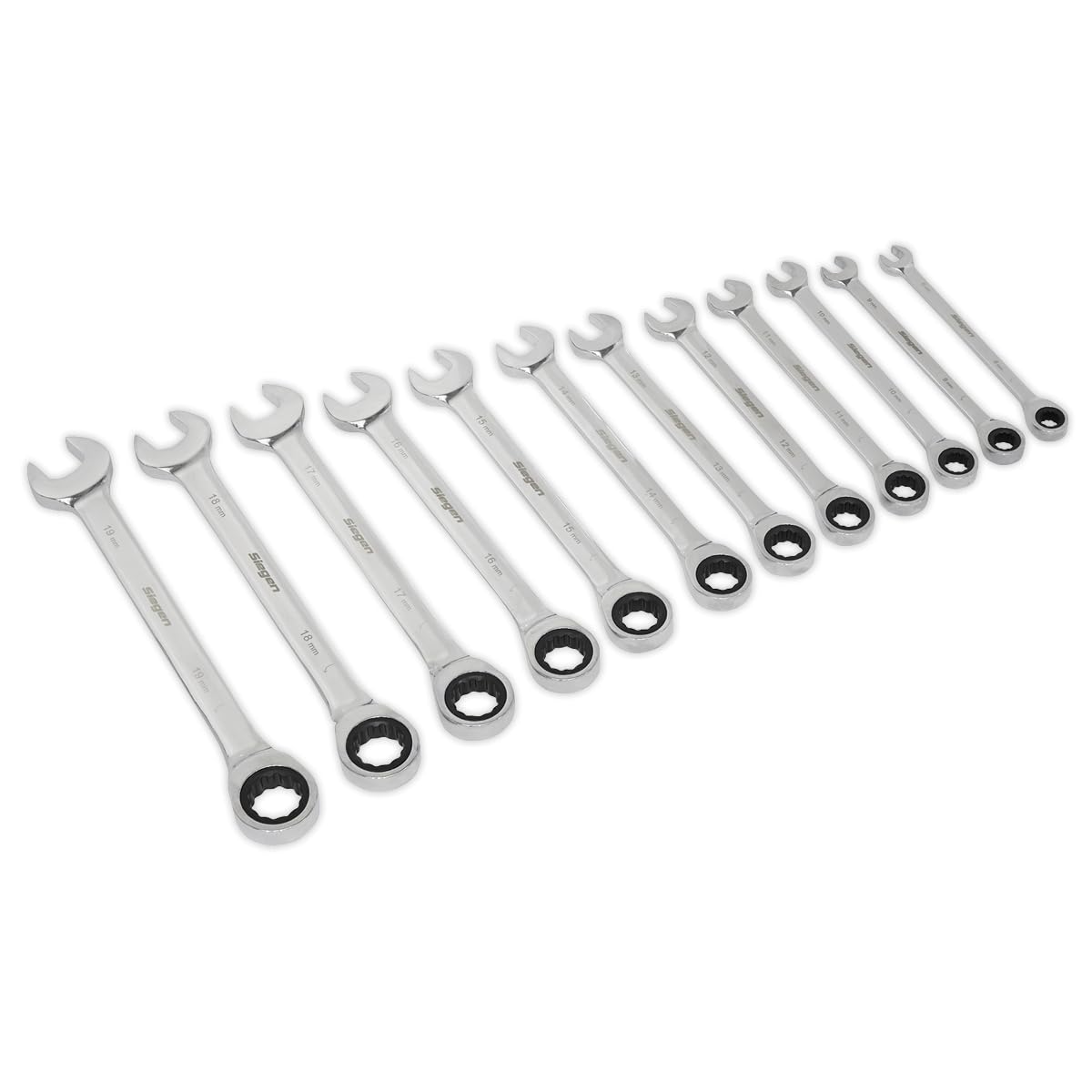 Siegen by Sealey 12pc Combination Ratchet Spanner Set - S0634