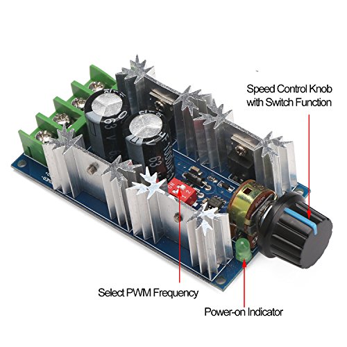PWM Motor Controller 30A, DROK DC 10-50V 12V 24V 36V 48V Motor Driver Control 1000W PWM Stepless Motor Speed Regulator Module 240Hz 2.2kHz 22kHz Adjustable Frequency Regulation