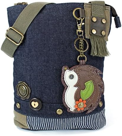 Chala Handbag Patch Cross-body Messenger Bag (Denim Porcupine)