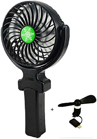 Axcv5 Portable Mini USB Fan with 2200MAH Rechargeable Battery ,and Mobile Phone Fan Portable Dock Cool Cooler Rotating Fan (2in1-for iPhone Android) ,for Outdoor Hiking Camping