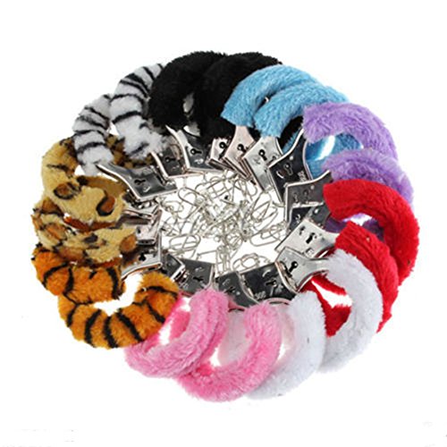 Catcheye Furry Fuzzy Handcuffs For Party (Black)
