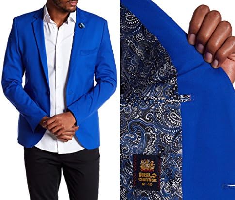 Suslo Couture Men's Royal Slim Fit Strech Sport Coat-L