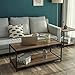 SONGMICS Coffee Table, Cocktail Table with Storage Shelf for Living Room and Office,Wood Look Accent Furniture with Metal Frame, Rustic ULCT66BX