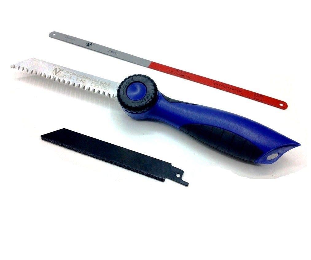 Vitrex Pocket Hand Saw Quick fit Grip/Handle Reciprocating Blade Gardening + DIY Cutter Soft Grip with Ergonomic Handle for Wood, Metal, Ceramic, Slate + Many More