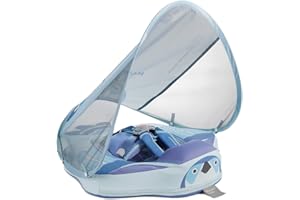FURSARCAR Mambobaby Float Newest Baby Pool Float with Canopy UPF 50+, Non Inflatable Baby Floats for Swim Pool, Add Tai Size Improved Baby Floatie for Aged 3-24 Months Infants Swimming Training