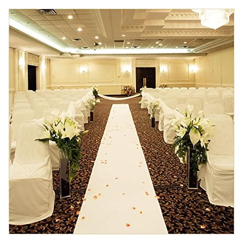 Gdmokle 1 x 10 m White Wedding Rug for Party Church Ceremony 2.5mm Thick Polyester Disposable Roll Carpet for Event