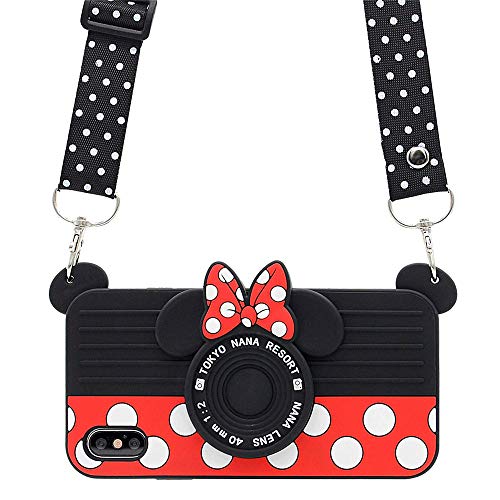 iPhone XS Case Cute iPhone X Case iPhone XS Case 3D Cartoon Minnie Mouse Camera Case for Teens Girls Women iPhone XS Cute Case Protective Soft Silicone Cute Phone Case iPhone XS 5.8" (X / XS)