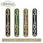 Personalized Cast Metal Vertical Address plaque. Four colors available! Custom house number sign.