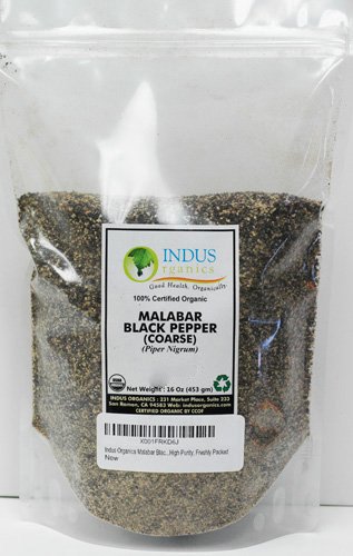 Indus Organics Malabar Black Pepper Coarse, 1 Lb Bag, Premium Grade, High Purity, Freshly Packed - Thumbnail 4