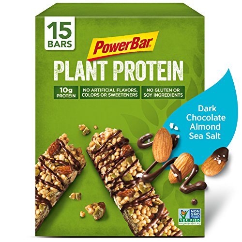 PowerBar, Plant Protein Bar, Dark Chocolate Almond & Sea Salt, 1.76 oz Bar, (15 Count)