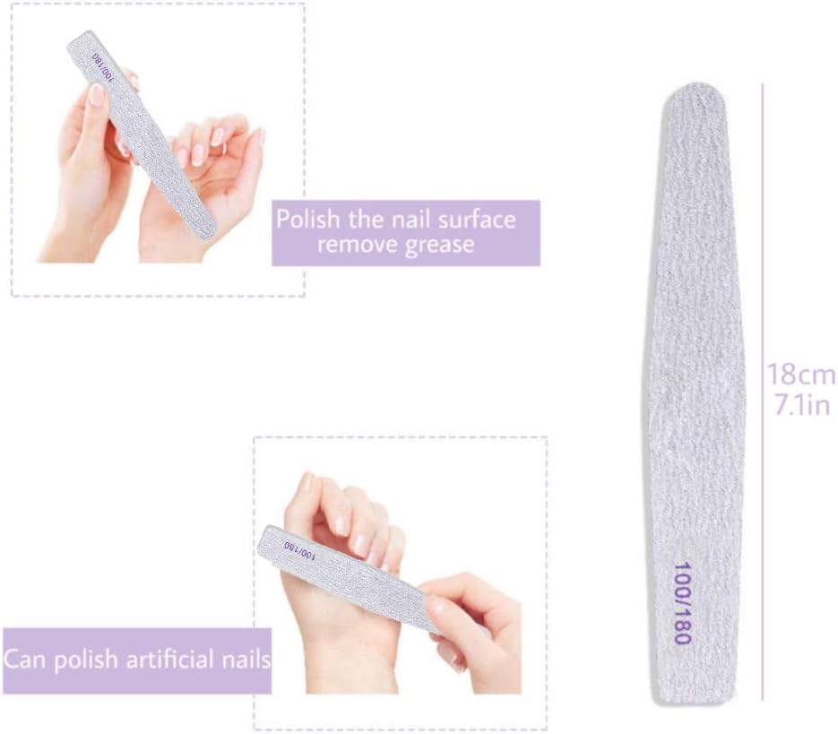 Hanyousheng Nail File,Gel Nail File Set Professional Nail Buffer File Block 7Pcs Nail Polish Remover Tools,Nail Polish Gel Remover Tools Kit Cuticle Pusher Nail Brushes (Sponge Rubbing Random Colors) - Image 4