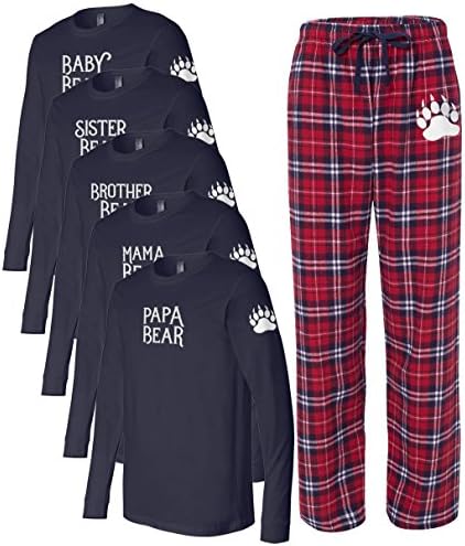Bear Family Matching Holiday Pajama Set, Adult & Youth