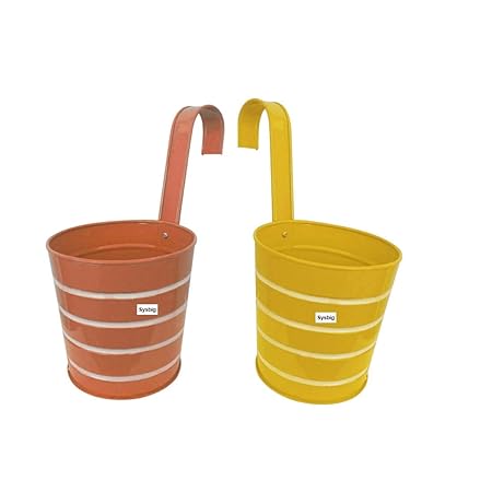 Kraftsplanet Garden or Bolcony Decor Set of Design Planters with Detachable Hooks and Handle Planter Container Set.