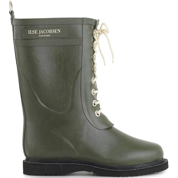Ilse Jacobsen Rub1 Women's Rain Boots – Natural Rubber, Mid-Heel (Red, Size 40 EU)